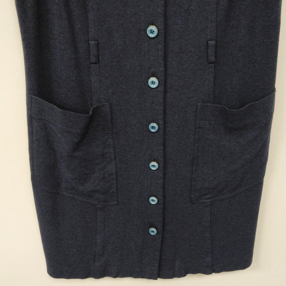 TRINA TURK Sleeveless Knit Dress Button Up Front Blue NO SIZE TAG 36.5" Chest M? - Picture 4 of 10